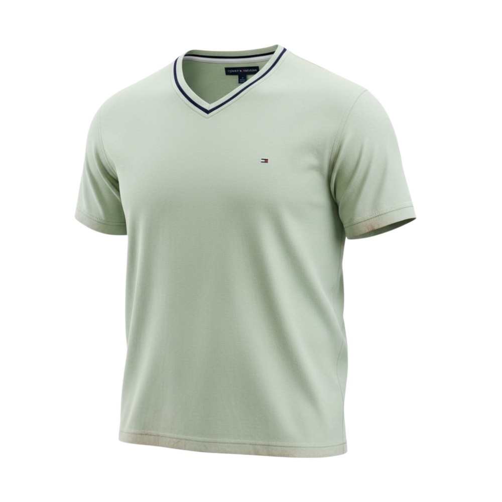 NWOT Tommy Hilfiger Men’s V-neck Short Sleeved T-shirt Top Sz XL light green